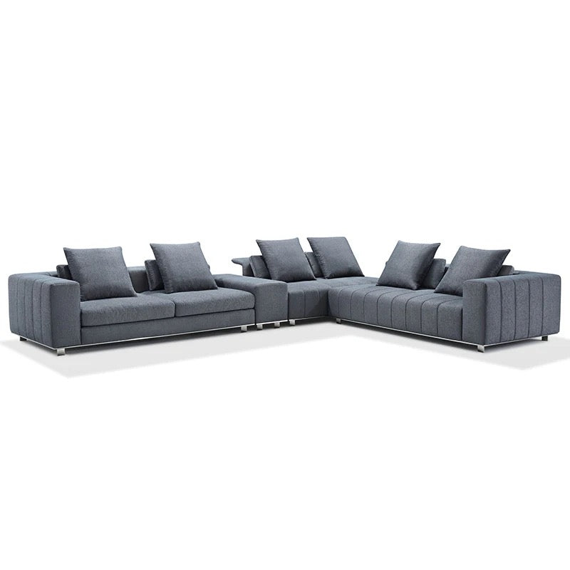 Living Room Furniture Set Nordic Modern Style Velvet Fabric L Shaped Sofa Set