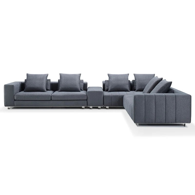 Living Room Furniture Set Nordic Modern Style Velvet Fabric L Shaped Sofa Set