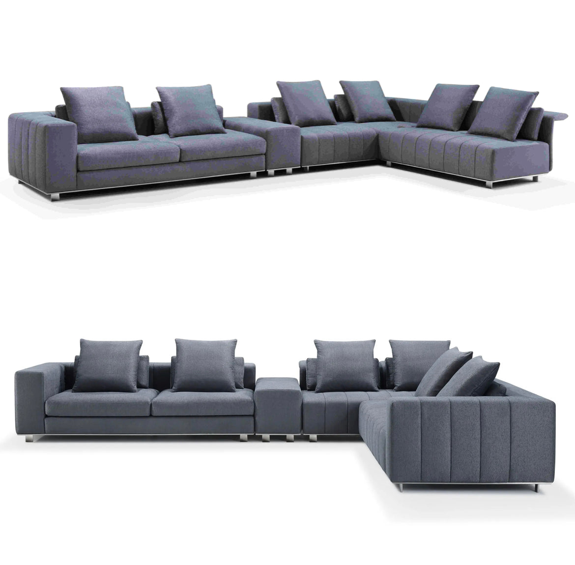 Living Room Furniture Set Nordic Modern Style Velvet Fabric L Shaped Sofa Set