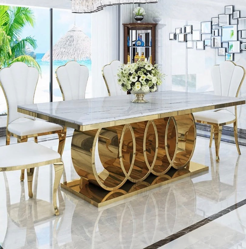 Dining Table Gold Stainless Steel Esstisch Luxury Dining Room Tables 