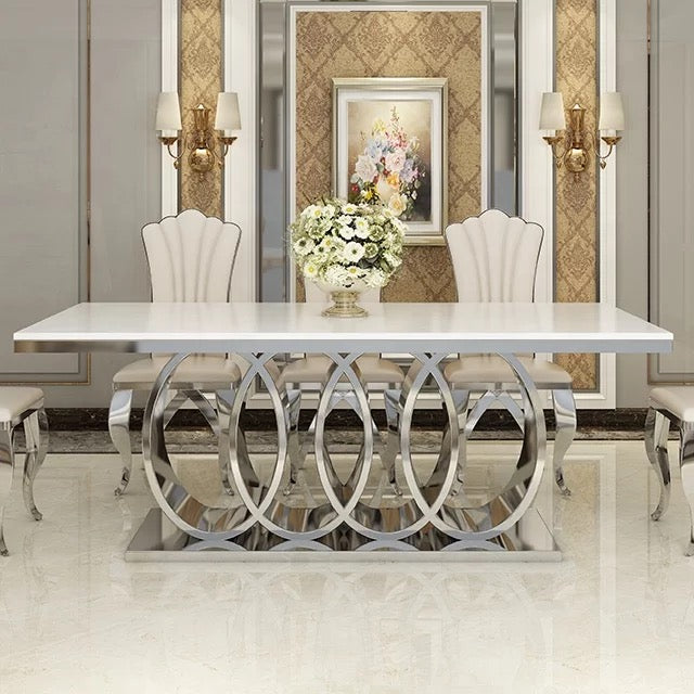 Dining Table Gold Stainless Steel Esstisch Luxury Dining Room Tables 