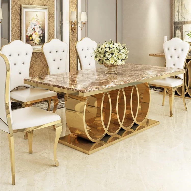 Dining Table Gold Stainless Steel Esstisch Luxury Dining Room Tables 