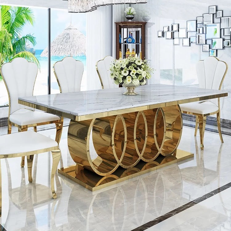 Dining Table Gold Stainless Steel Esstisch Luxury Dining Room Tables 