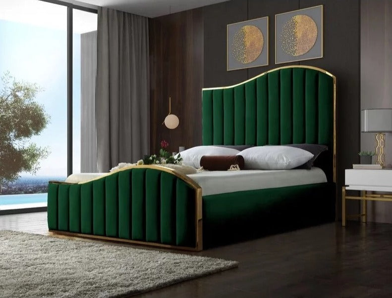 Bedroom Furniture Luxury Modern Full Queen King Size Bed Stainless Steel Plywood Frame Beds