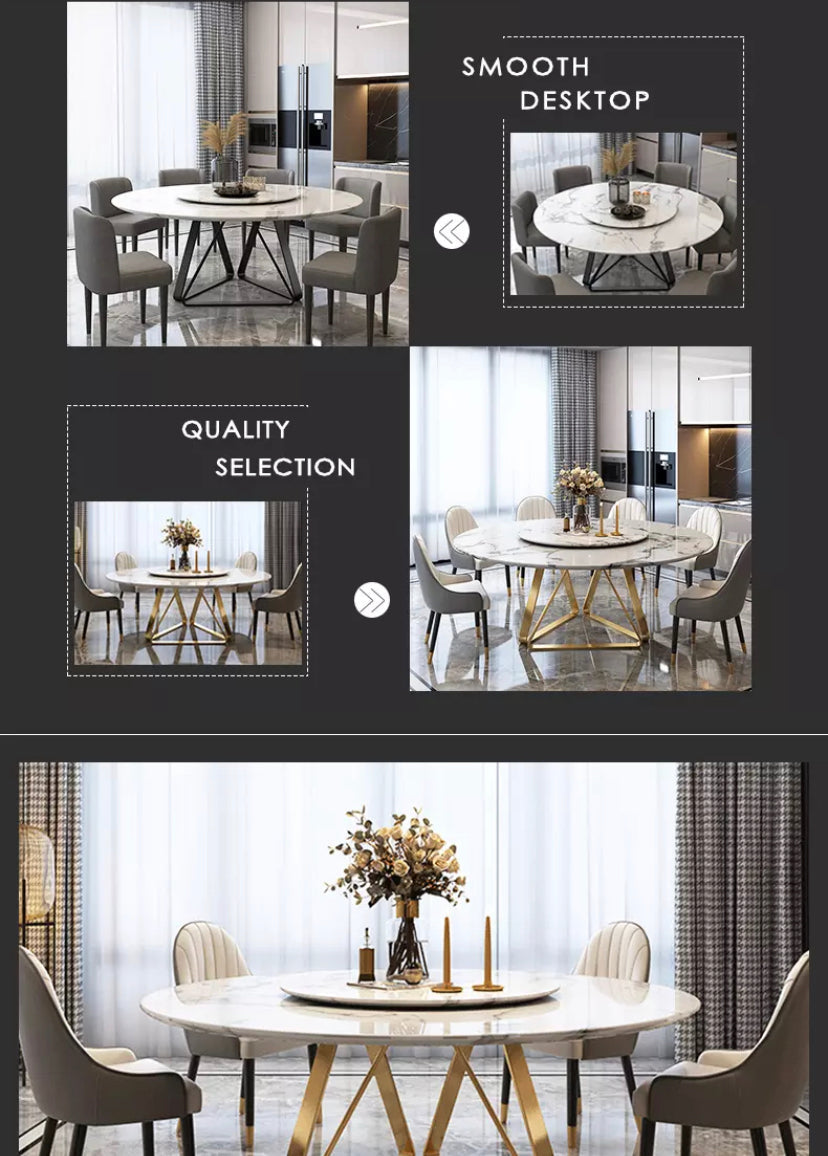 Round Dining Table Rotating Dining Marble Table Living Room Esstisch 