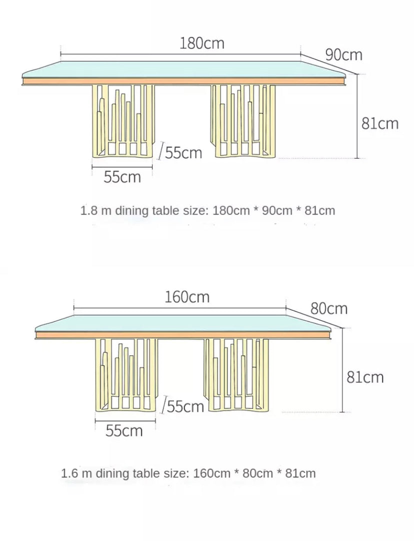 Dining Table Postmodern Italian Light Luxury Rectangular Dining Table Set 