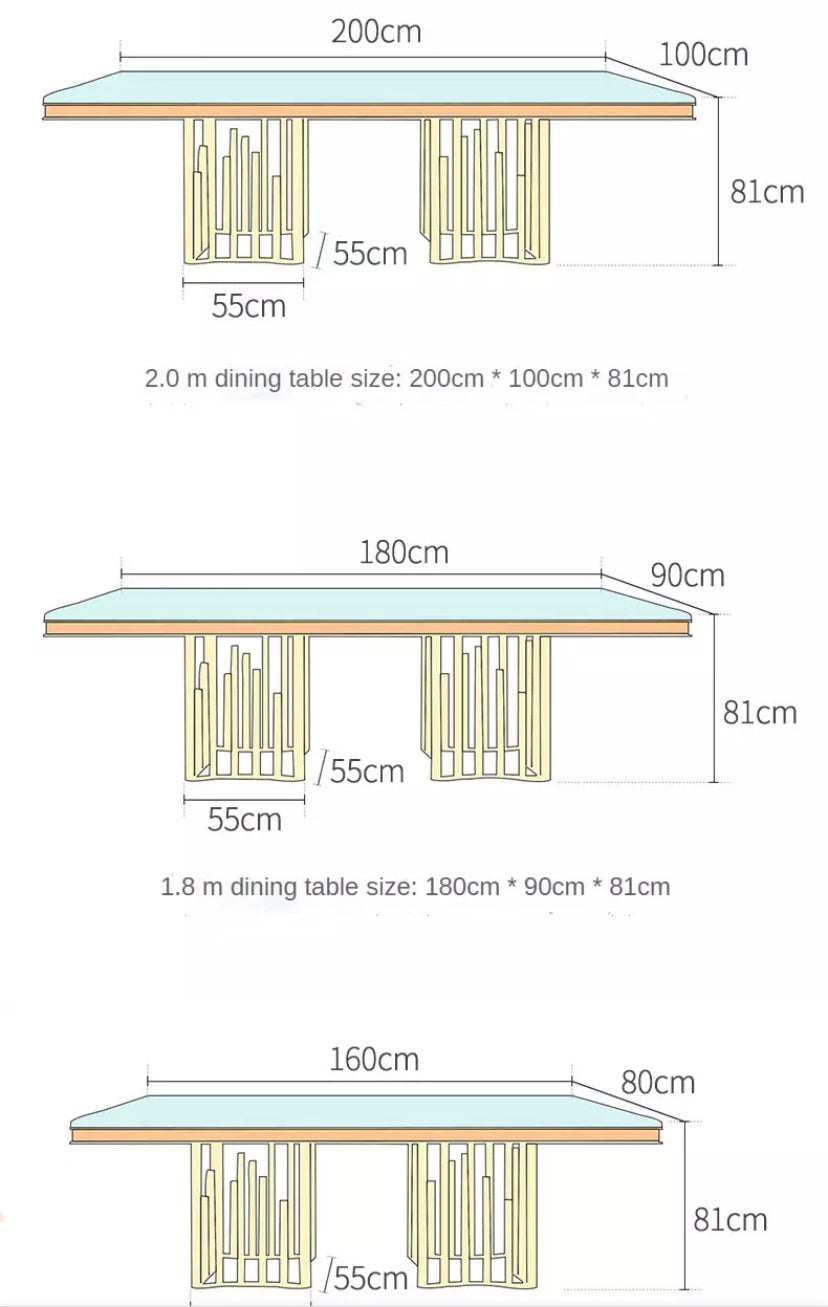 Dining Table Postmodern Italian Light Luxury Rectangular Dining Table Set 