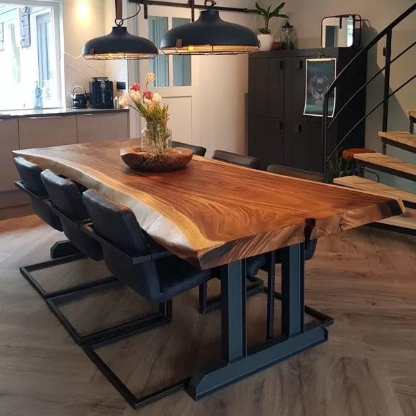 Dining Table Modern Solid Walnut Wood Esstisch Dining Room Table