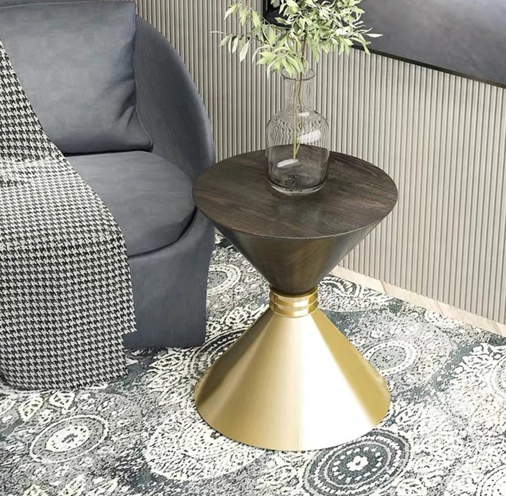 Side Table High-end Black Gold Living Room Furniture Stainless Steel Round Side Tabels