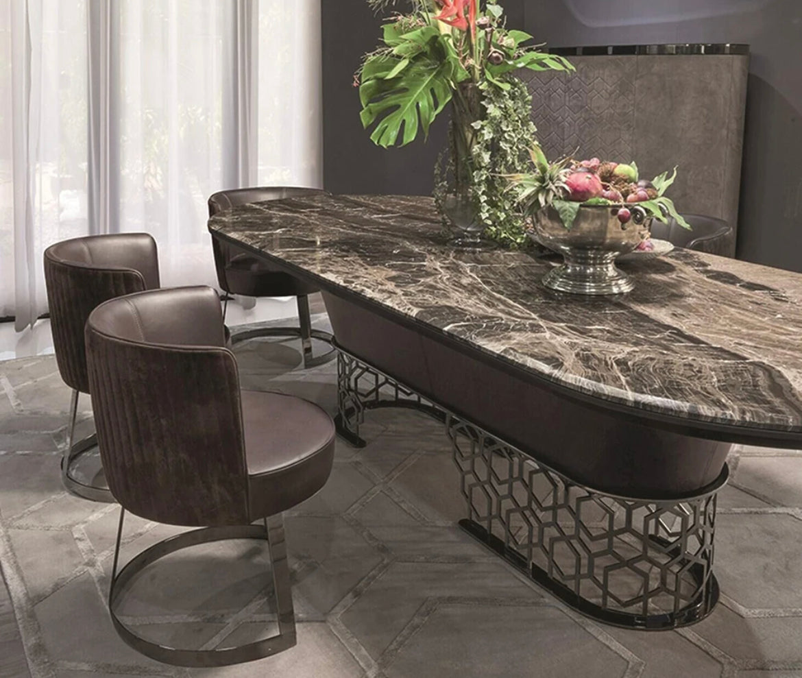 Dining Table Set High Quality Bespoke Furniture Oval High End Marble Table Dining Room Furniture