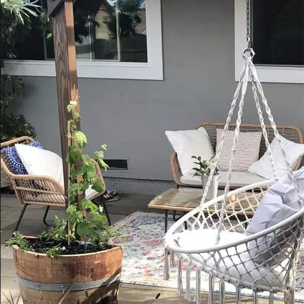 Macrame Hanging Hammock Seat Indoor Outdoor RMacrame Hanging Hammock Seat Indoor Outdoor Rope Swing Porch Outdoor Furnituresope Swing Porch Outdoor Furnitures