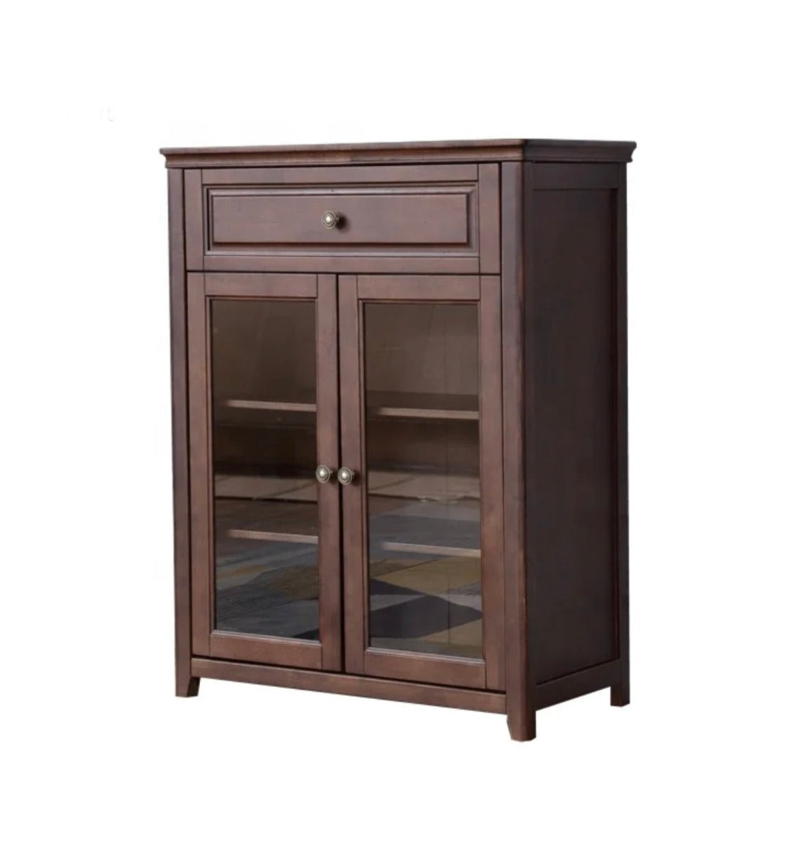 Cabinet America Rural Style Storage Walnut Color Living Room Furniture Solid Wood Cabinets