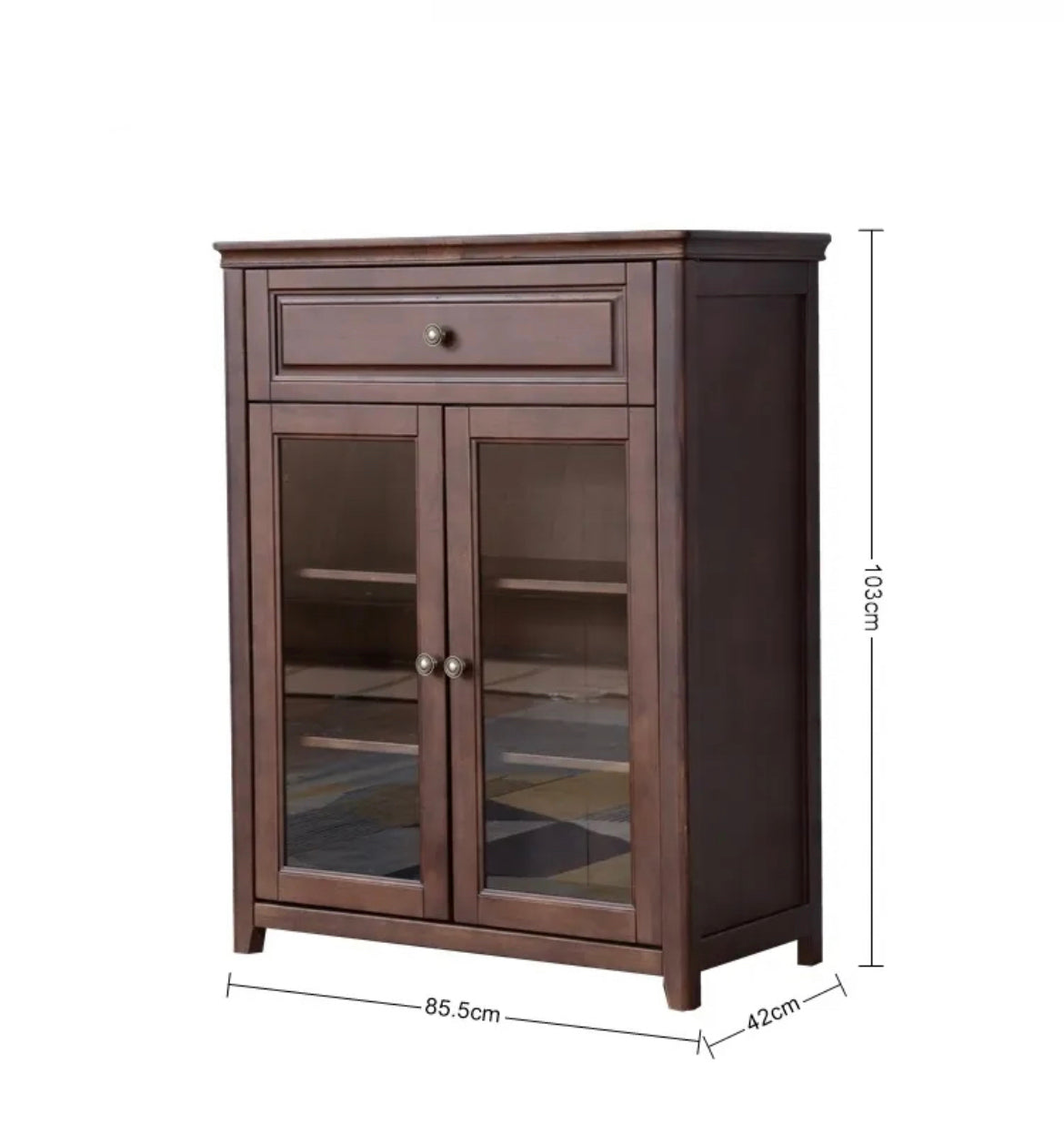 Cabinet America Rural Style Storage Walnut Color Living Room Furniture Solid Wood Cabinets