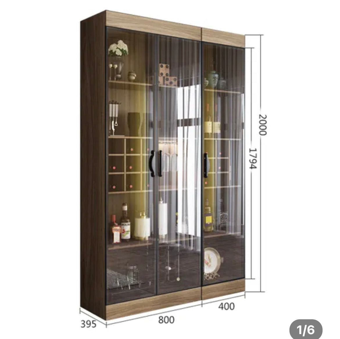 Display Wine Cabinet Modern Light Luxury Storage Cabinet Living Room Tempered Glass Display Cabinet