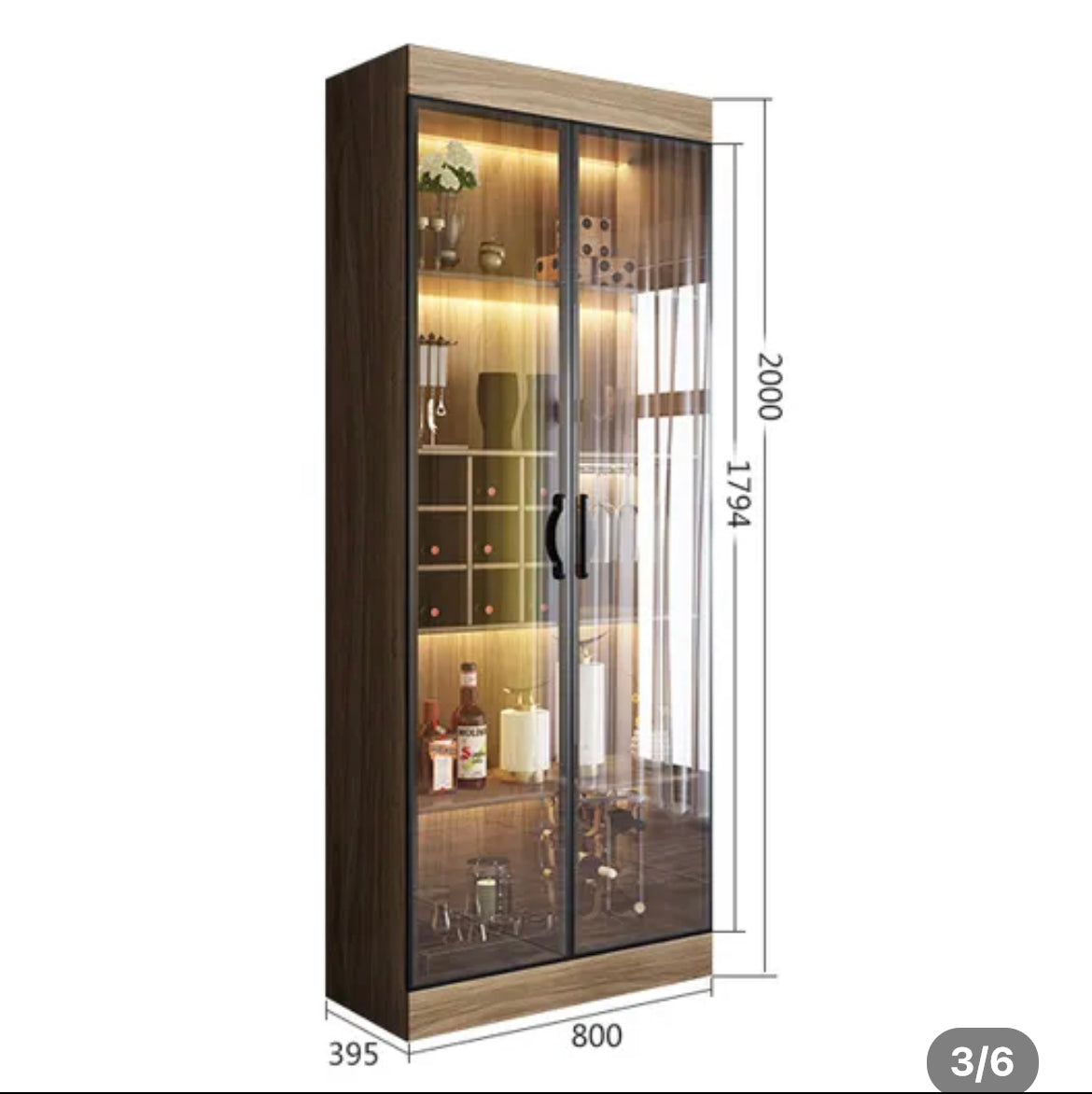 Display Wine Cabinet Modern Light Luxury Storage Cabinet Living Room Tempered Glass Display Cabinet