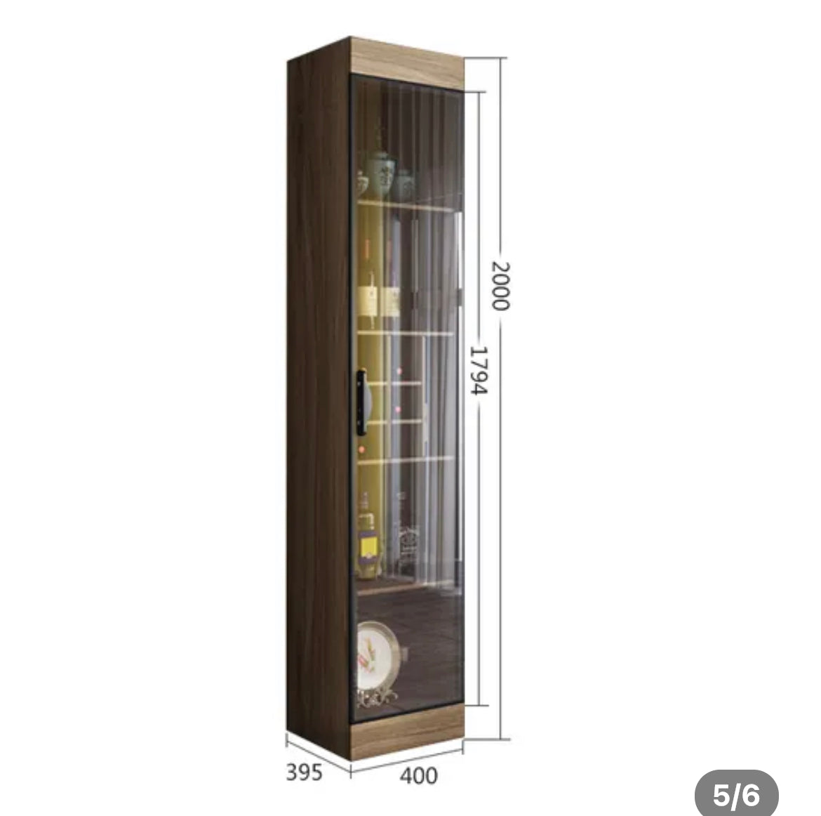 Display Wine Cabinet Modern Light Luxury Storage Cabinet Living Room Tempered Glass Display Cabinet