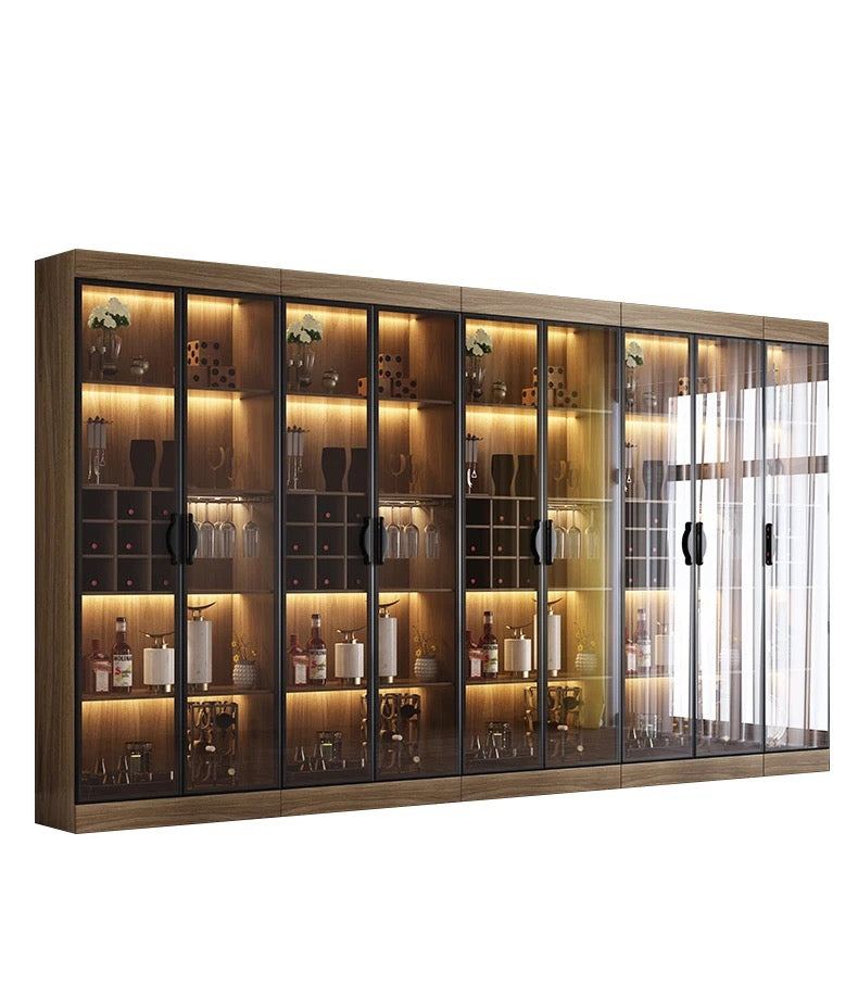 Display Wine Cabinet Modern Light Luxury Storage Cabinet Living Room Tempered Glass Display Cabinet