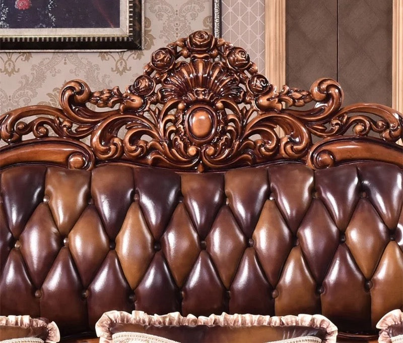 Sectional Sofa European Luxury Living Room Sofa Antique 7 Seater Hand Carved Solid Wood Baroque Design Sofas