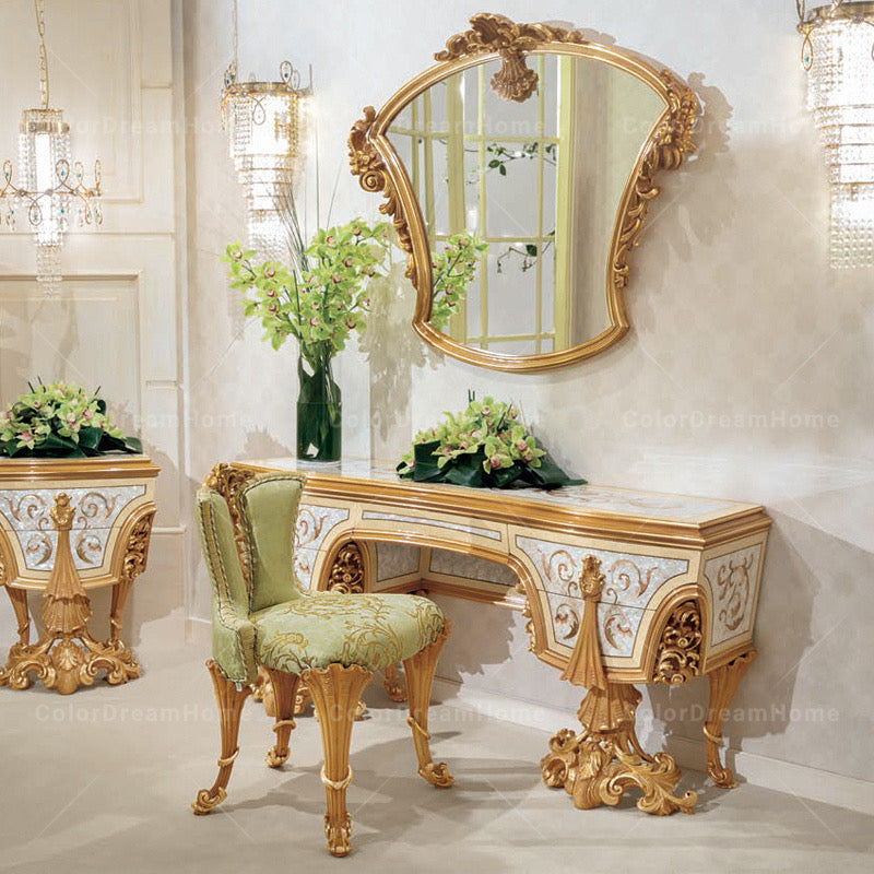 Bedroom Set Italian Hand Made Rococo Heavy Carved Luxury Design Bedroom Furniture Set