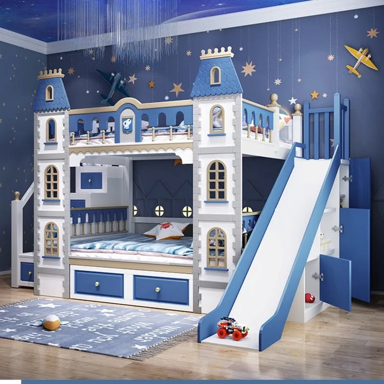 Kids Boys And Girls Bunk Bed Hot Luxury Castle Toddler Kids Bedroom Furniture Set