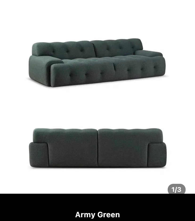 3-4 Seater Sofa Modern Minimalist Design Salon Sofas Dark Green Fabric Velvet Living Room Furniture