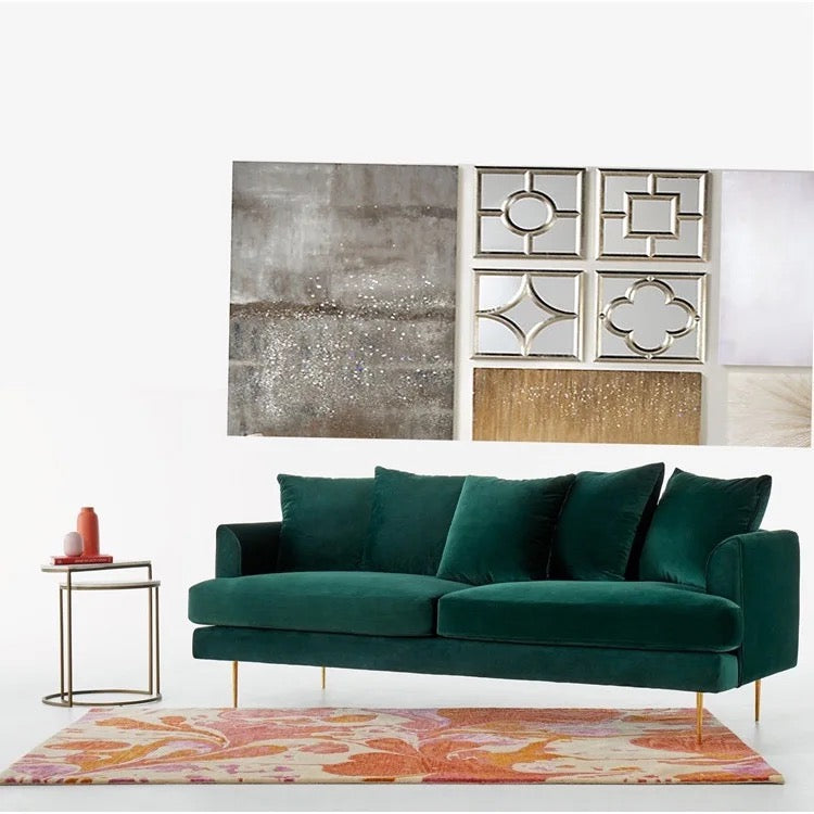 3 Seater Sofa Velvet Sectional Green Blue Fabric Sofas Fall Winter Living Room Furniture Design