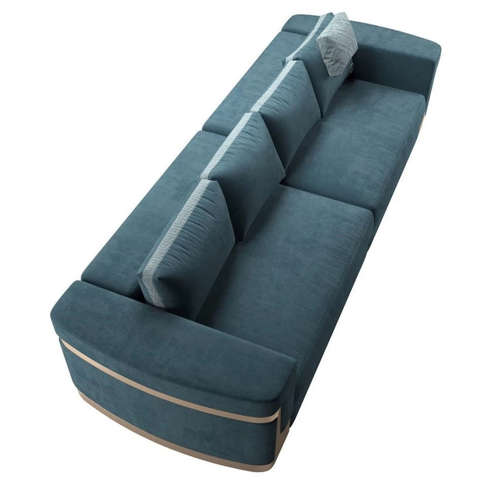 3 Seater Sofa Modern Luxury Design Fendy Green Gray Velvet Sofas Living Room Furniture