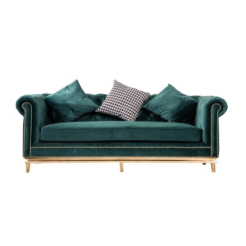 3+2+1 Sofa Set Modern American Design Sectional Green Velvet Fabric Living Room Furniture