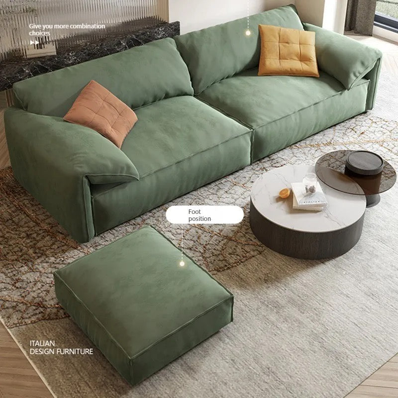 Cloth Art Living Room Green Sofa Frosted Technology Cloth Fall Winter Design Luxury Sofa Set