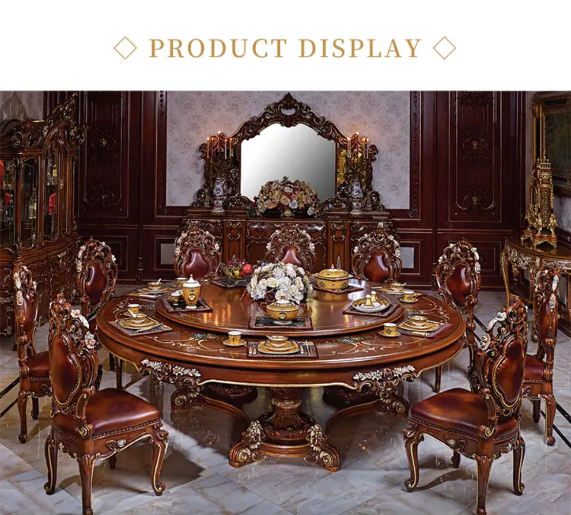 French Baroque Design Luxury Dining Room Carved Table Hand Made Antique Style Set