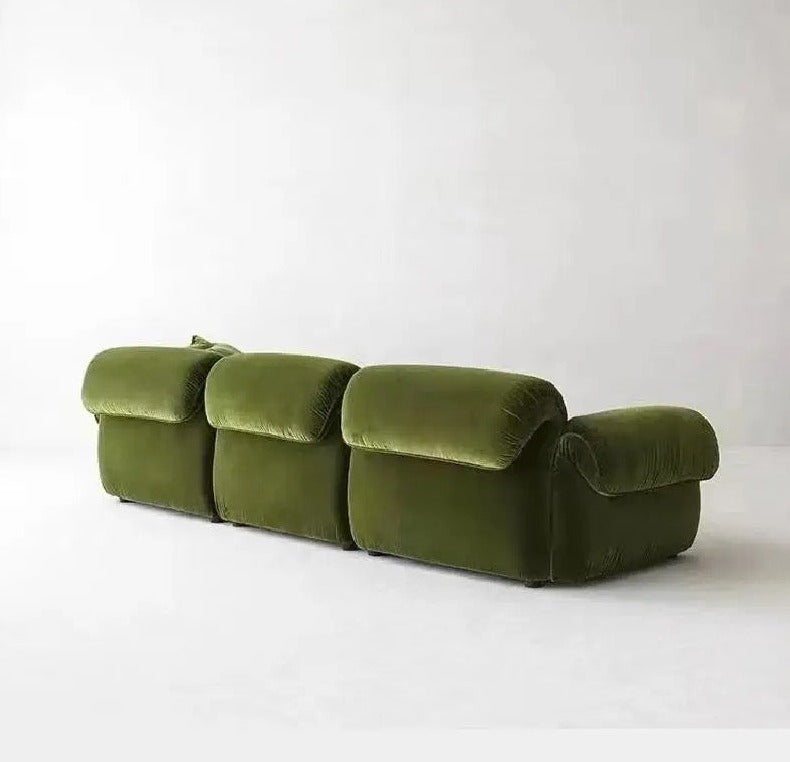 New Design Chesterfield Sofa Minimalist Dark Green Flannel Sofas Living Room Furniture