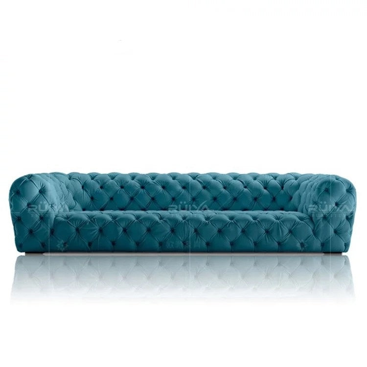 Italian Tufted Velvet Chesterfield Sofa High Quality Baxter Design Moon Sofa