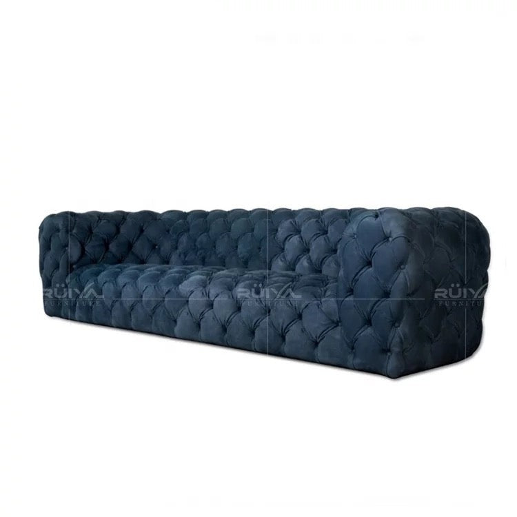 Italian Tufted Velvet Chesterfield Sofa High Quality Baxter Design Moon Sofa