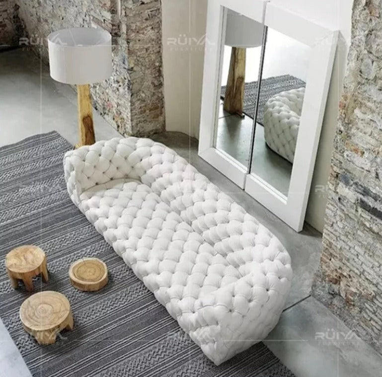 Italian Tufted Velvet Chesterfield Sofa High Quality Baxter Design Moon Sofa