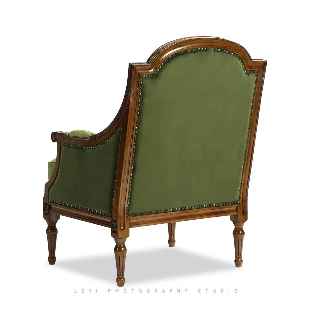 One Seater Classical Sofa Chair Antique Luxury Jacquard French Style Chair