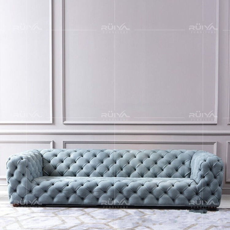 Italian Tufted Velvet Chesterfield Sofa High Quality Baxter Design Moon Sofa