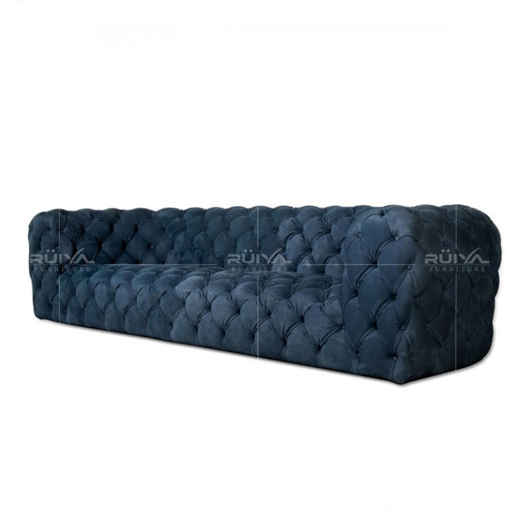 Italian Tufted Velvet Chesterfield Sofa High Quality Baxter Design Moon Sofa