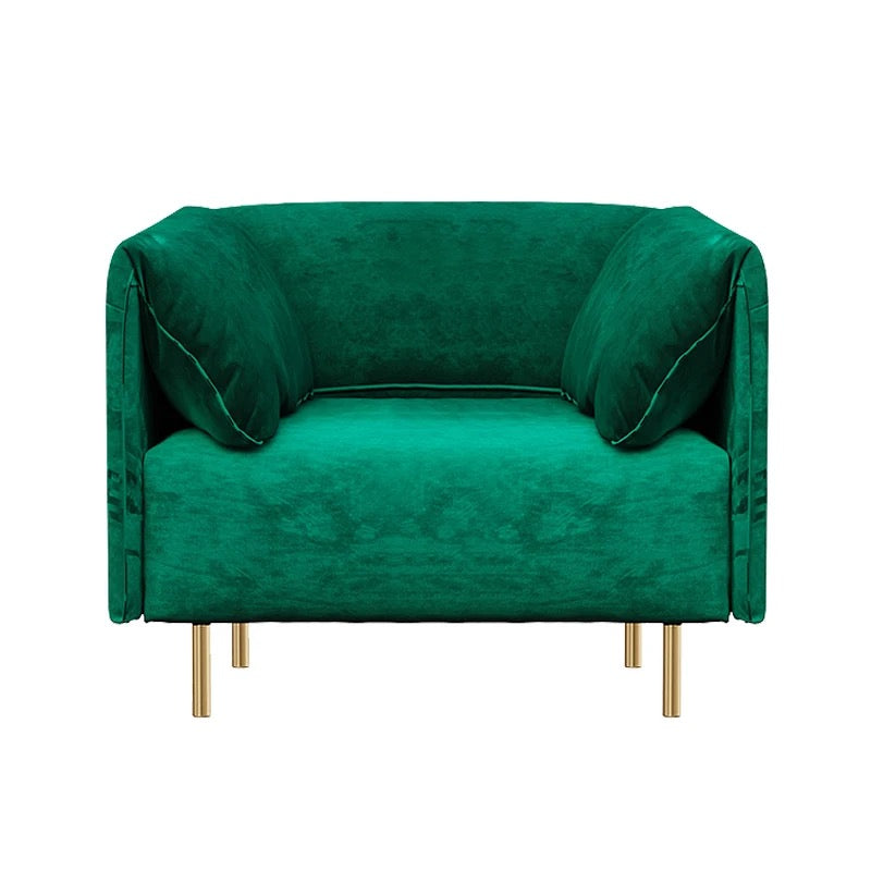 4 Seater Sofa Modern Design Green Velvet Sofas High Density Foam Flannelette Salon Sofas