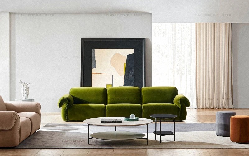 Three Seater Sofa Green Fabric Velvet Modern Sofas New Design Salon Sofas Living Room Furniture