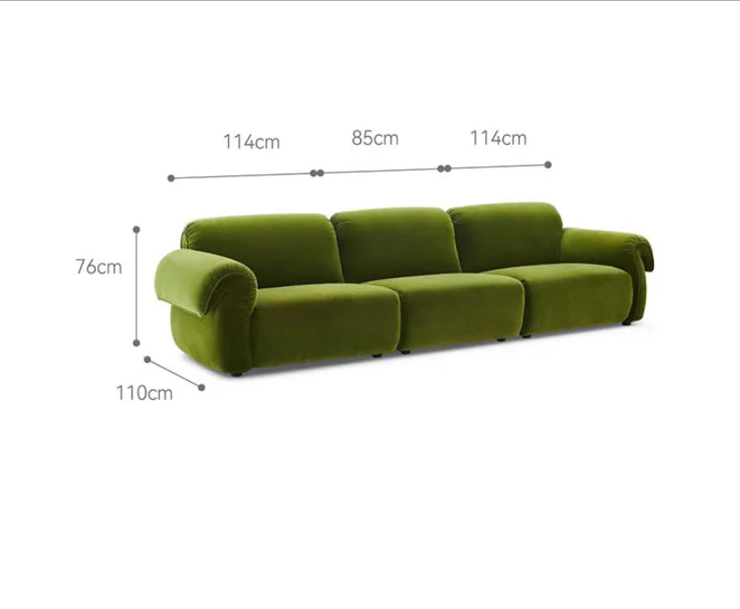 Three Seater Sofa Green Fabric Velvet Modern Sofas New Design Salon Sofas Living Room Furniture