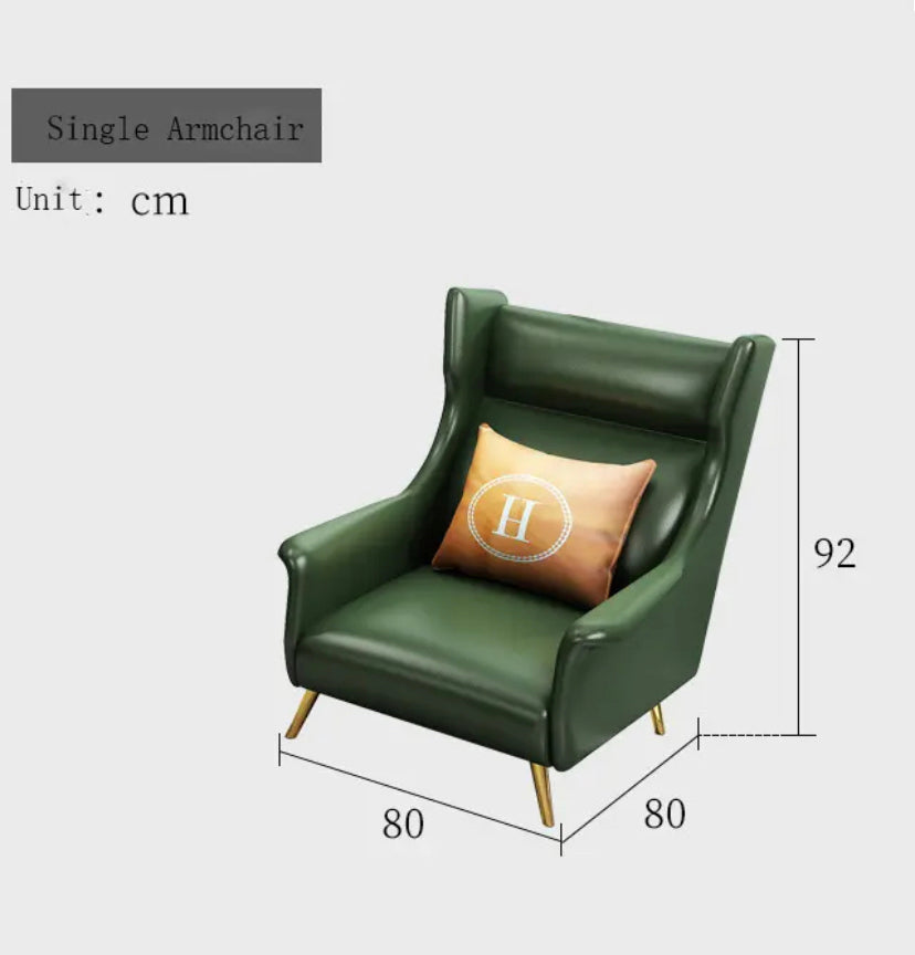 L- Shaped Sofa Fall Winter Modern Soft Circular Luxury Sofa Design Cowhide Green Sofa