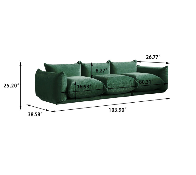 Living Room Furniture Green Velvet Couch Vintage Modular Sectional Sofa Set 7Ways Green Sofas