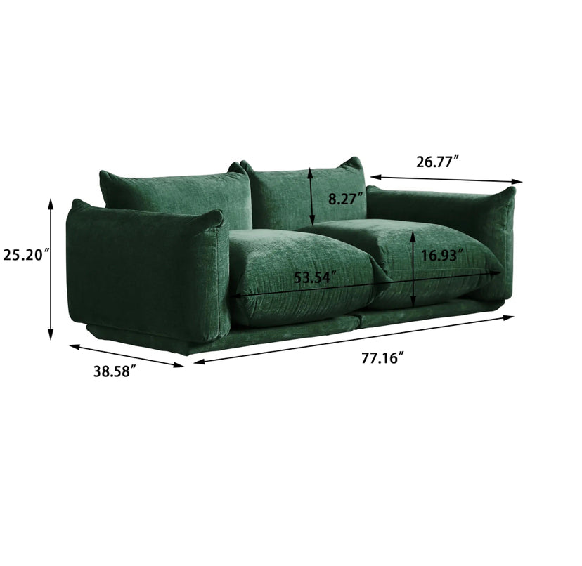 Living Room Furniture Green Velvet Couch Vintage Modular Sectional Sofa Set 7Ways Green Sofas