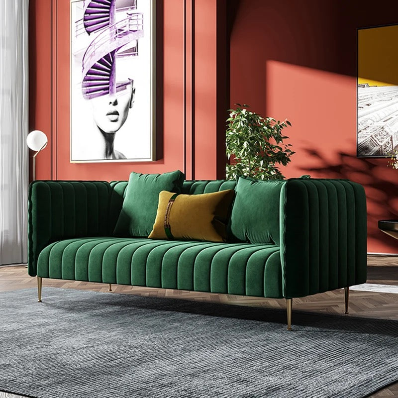 3+2+1 Sofa Set Modern Lounge Green Velvet Sofa Living Room Fall Winter New Design