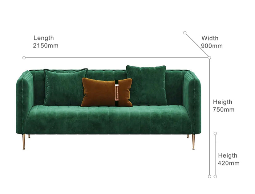 3+2+1 Sofa Set Modern Lounge Green Velvet Sofa Living Room Fall Winter New Design