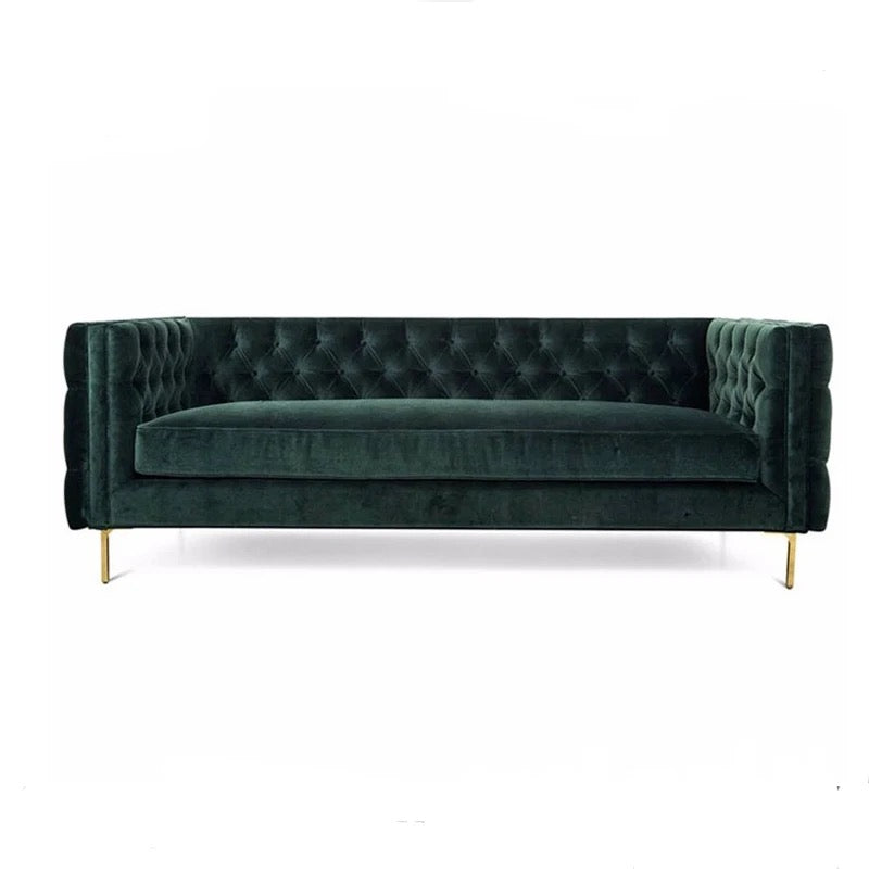 3 Seater Sofa Modern Line Green Blue Gray Velvet Button Design Salon Sofas Living Room Furniture