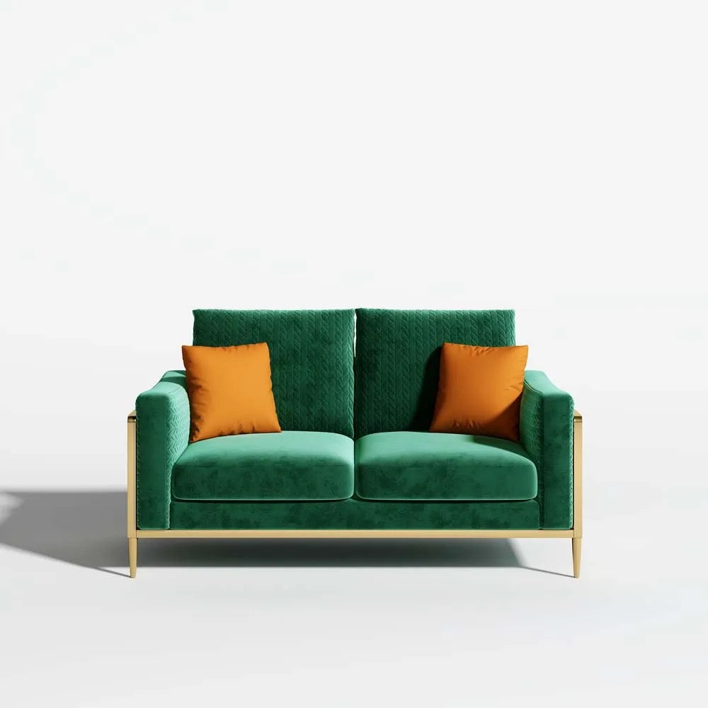 Living Room Furniture Alloy European Sofa Design Salon Green Velvet Modern Sectional Sofas