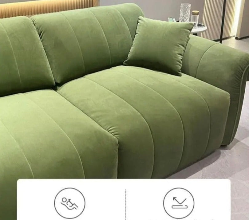 Electronic Sofa Bed Multifunctional Double Folding Sitting And Lying Dark Green Velvet Sofa