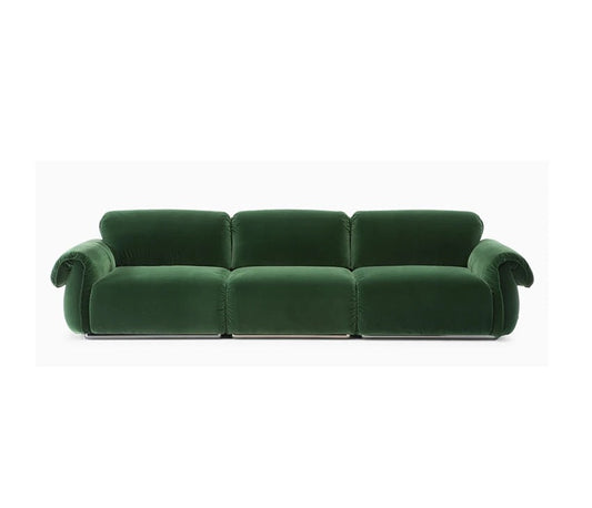 Three Seater Italian Sofa Luxury Living Room Emerald Dark Green Velvet Upholstered Modern Sofas