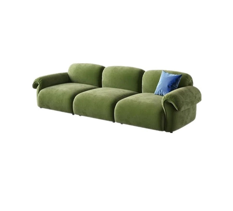 3-4 Seater Sofa Italian Modern Design Emerald Dark Green Velvet Upholstered Sofas Living Room Furniture